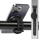 Steering Wheel Phone Holder, MagSafe-compatible, Magnetic Handlebar Mount | 17x N54 Strong Magnets; Fits Stroller, GYM Bike, Treadmills, Peloton, Shopping &amp; Golf Carts; Silicone Strap; for All Phones