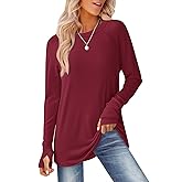GKBK Womens Long Sleeve Tops Crew Neck T Shirts for Women Tunic Tops with Thumb Holes Fall Outfits for Women 2025