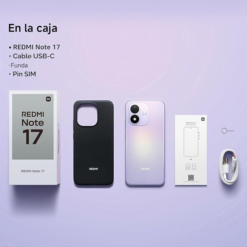REDMI Note 17, Smartphone 4+128GB, Negro, batería de 7700mAh