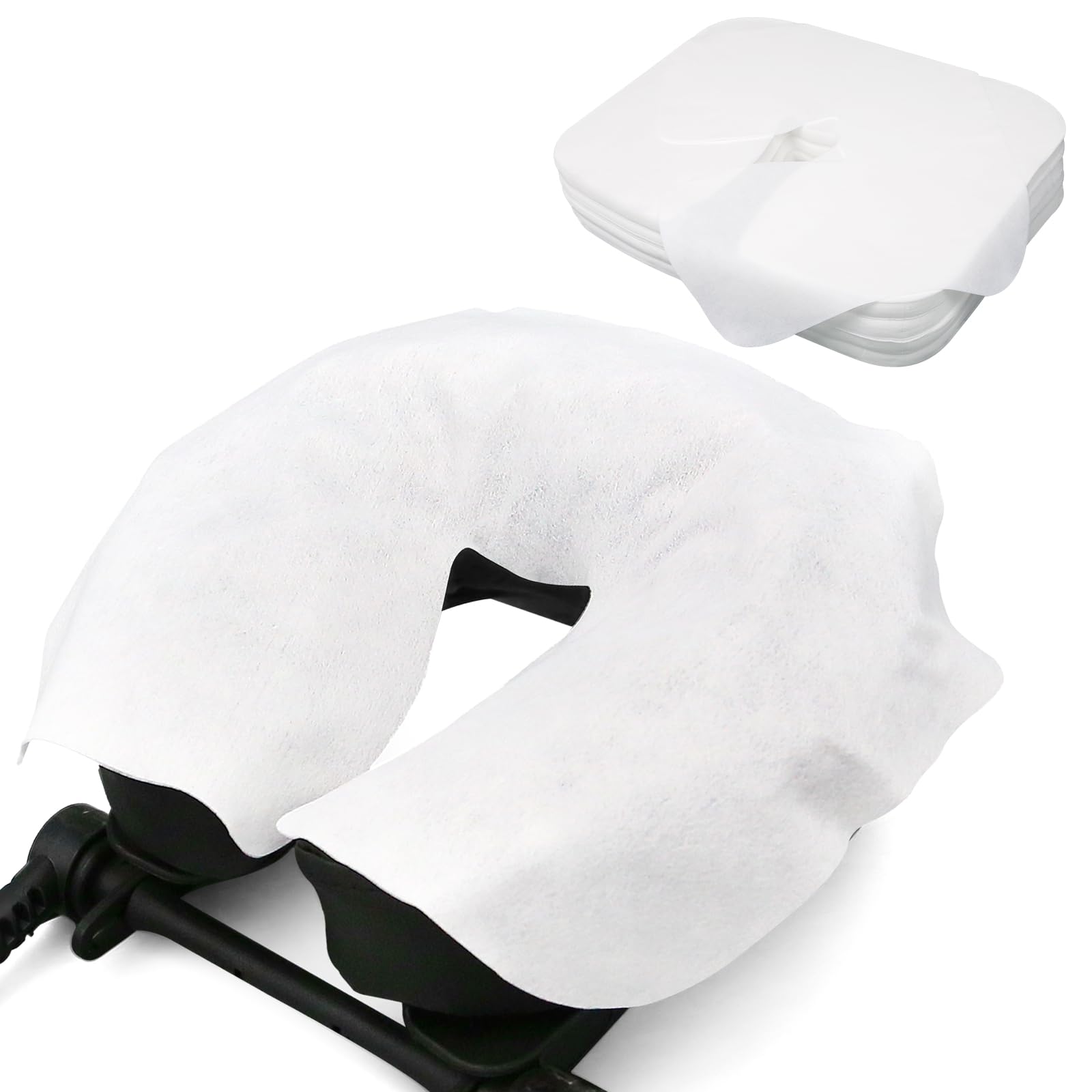 Luriseminger 100pcs Disposable Face Cradle Covers, Massage Face Covers Disposable Face Rest Covers Non-Woven Head Cradle Covers- 14.17 x 10.6 inches/ 36 x 27cm