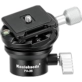 Koolehaoda Tripod Leveling Base Camera Leveler &plusmn;15&deg; Arca Swiss Half Ball | CNC Machined Aluminum, 360&deg; Panoramic Rotation, Bubble Level, Max Load 22lb/10KG, 1/4" &amp; 3/8" Thread for DSLR &amp; Camcorder