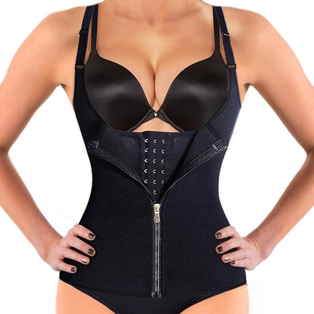 NOE REITON Waist Trainer for Women Hourglass Waist Cincher Best Adjustable Shoulder Strap with Zipper for Weight Loss