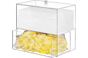 Dryer Sheet Holder, 2-Layer Clear Acrylic Laundry Detergent Holder with Portable Lid for Organization, Holds Sheets, Balls, C