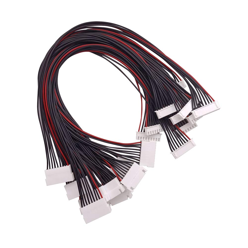YIXISI 10 PCS JST-XH 8S LiPo Battery Balance Charger Extension Wire Cable, JST Plug Connector 300mm, Balance Charging Extension Wire Cable Lead adapter for RC Drone DIY