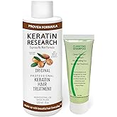 KERATIN RESEARCH Brazilian Keratin Hair Treatment Straightening Complex Blowout LONG Lasting Organic Natural Results with Argan Oil Keratina Brasilera