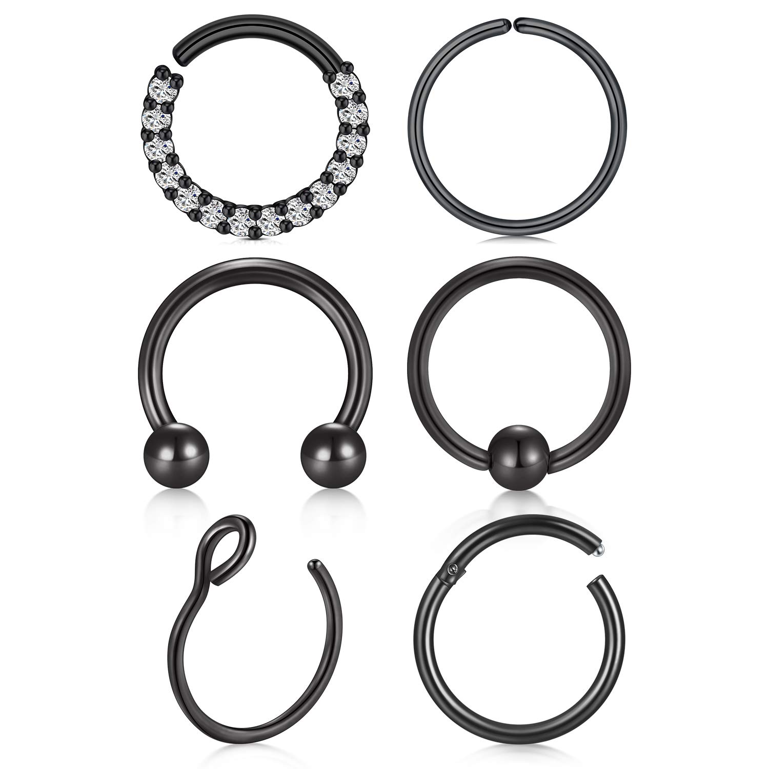 VFUN Nose Rings Stainless Steel Septum Nose Hoop Ring for Women Nostril Piercing Jewellery Nose Hoop Rings Daith Piercing Jewellery