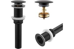 KOKOSIRI Pop Up Sink Drain with Strainer Basket, Matte Black Bathroom Sink Drain with Detachable Hair Catcher Anti Clogging f
