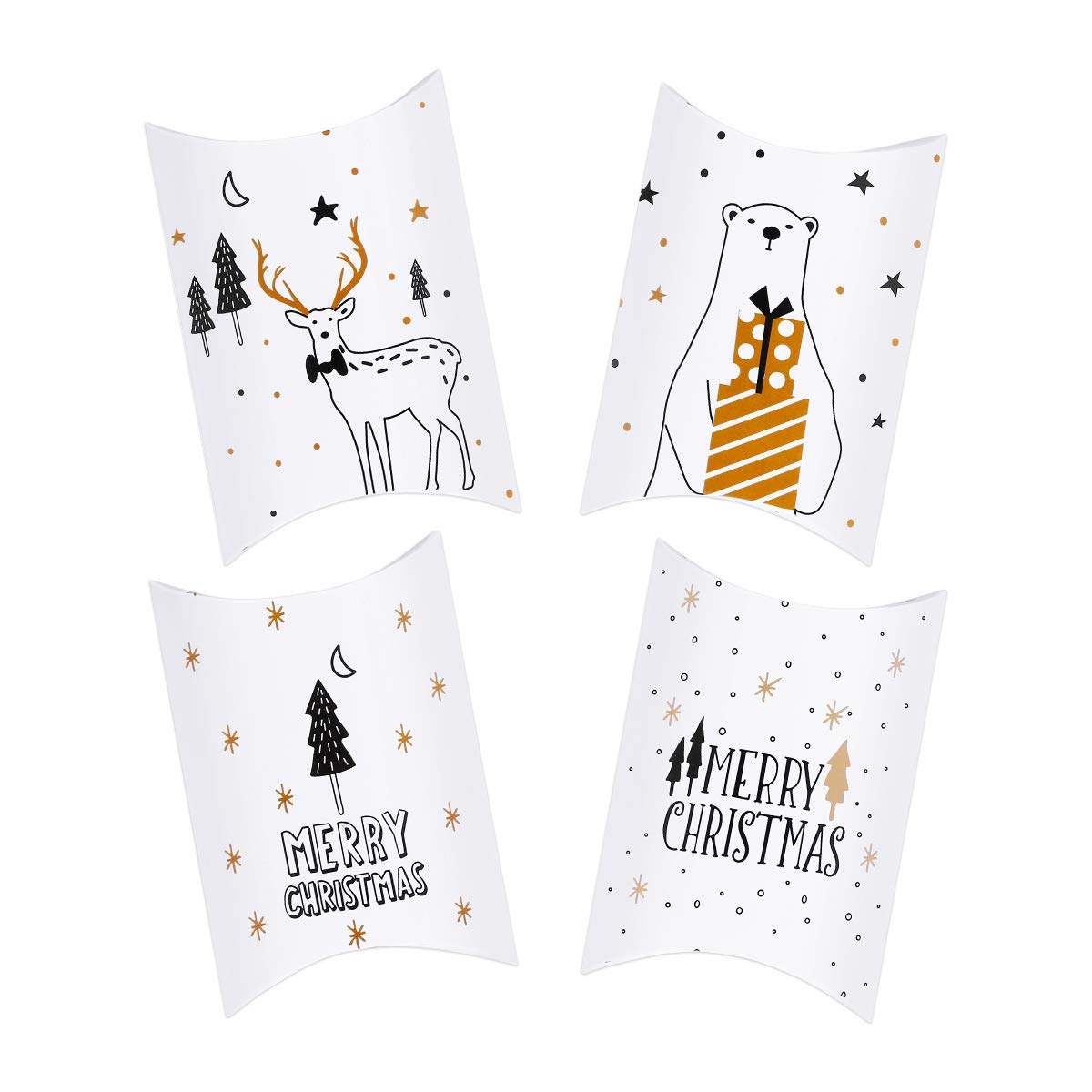 20pcs Christmas Candy Paper Boxes Treat Chocolate Goodies Box for Christmas Party Supplies