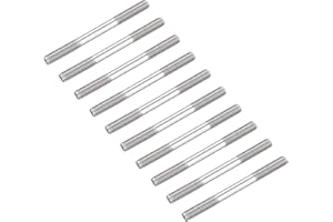 METALLIXITY Double Ended Stud Screws (M6 Thread 65mm Length) 10pcs, 304 Stainless Steel Dual Threaded Rod Bolts - for House M