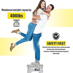 Delxo 16 Inch Folding Step Stool,Foldable Stool for