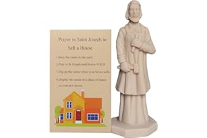 Plorixzymex St Joseph Statue for Selling House Kit with New Instruction Card Resin Figurine House Prayer Complete Set (Beige)
