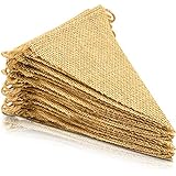 LEOBRO 48 Pcs Burlap Banner, 36 Ft Triangle Flag,DIY Decoration for Holidays, Wedding, Camping, Party and Any Occasion Shipping by FBA