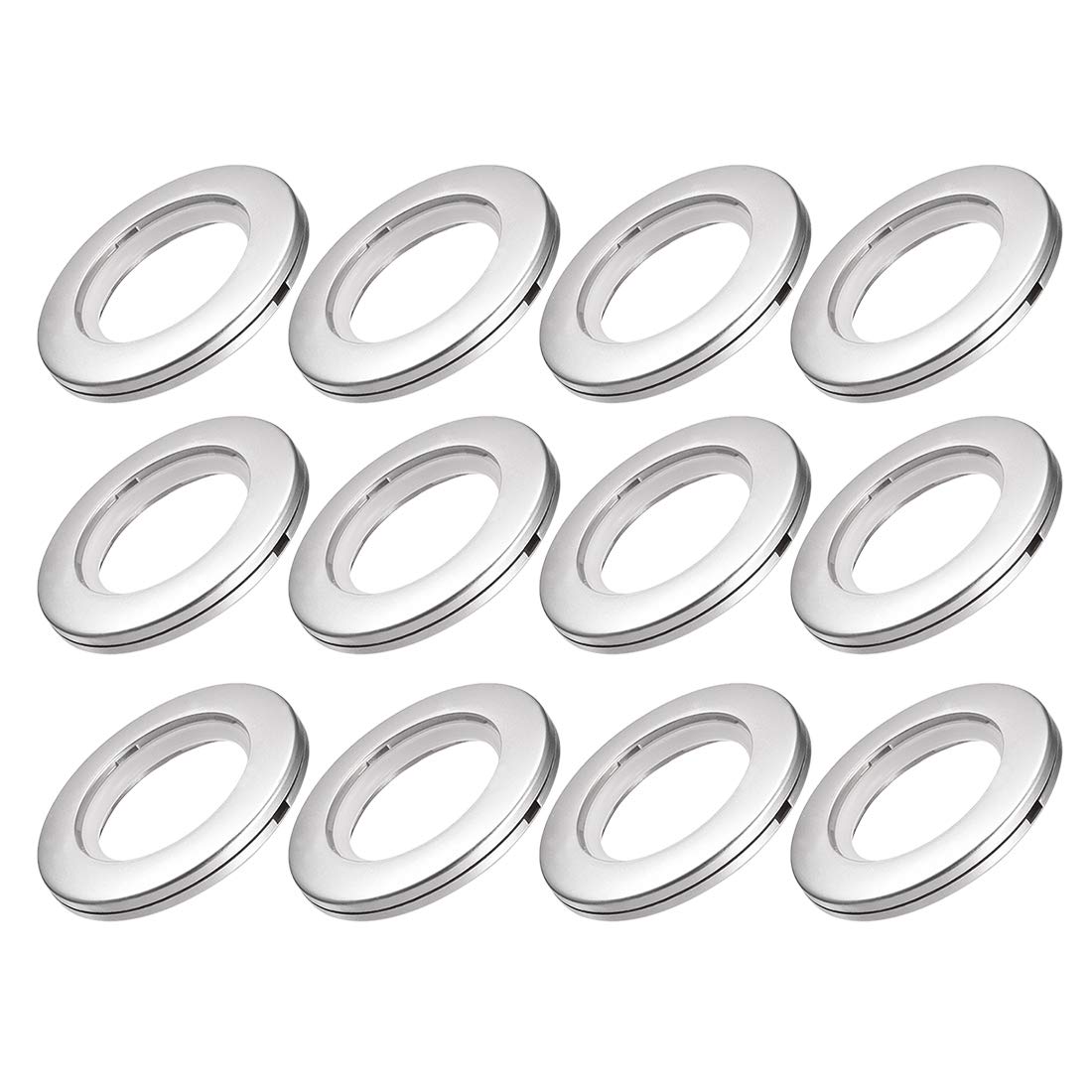 Sourcingmap Curtain Grommets Plastic 1.5 Inch Inner Dia Drapery Eyelet Rings for Window Curtain Rods Gray 12 Pcs