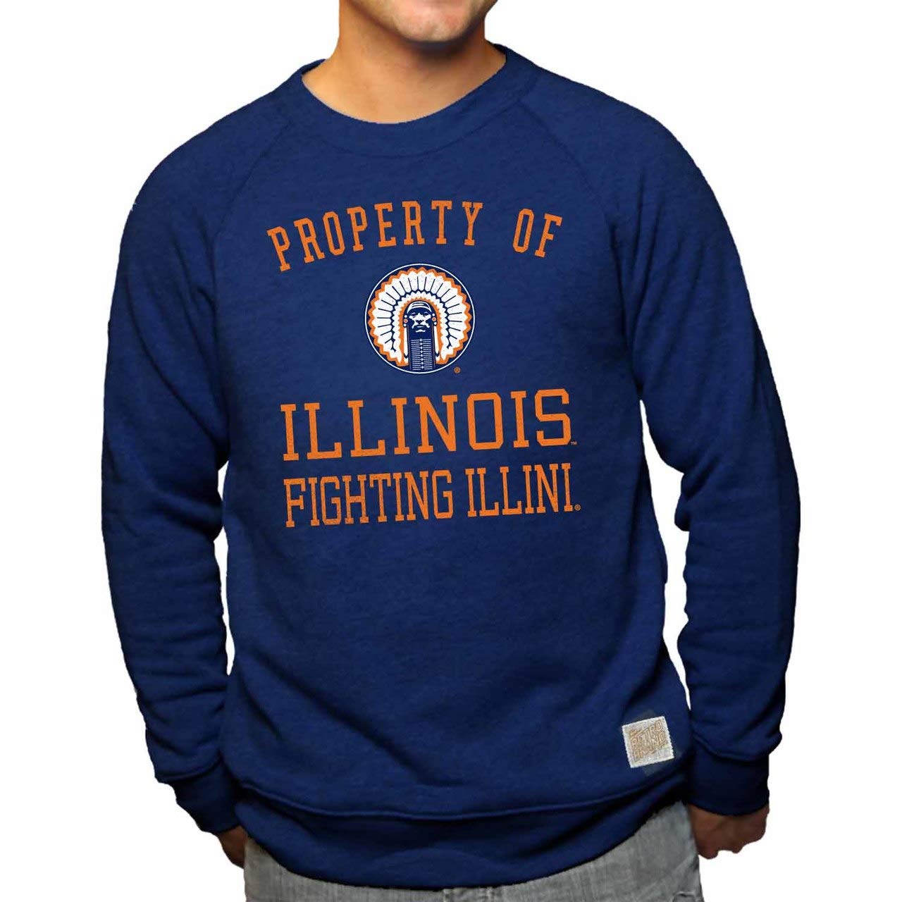 Original Retro Brand Illinois Fighting Illini Property Of Crewneck 1782 | Kitilan