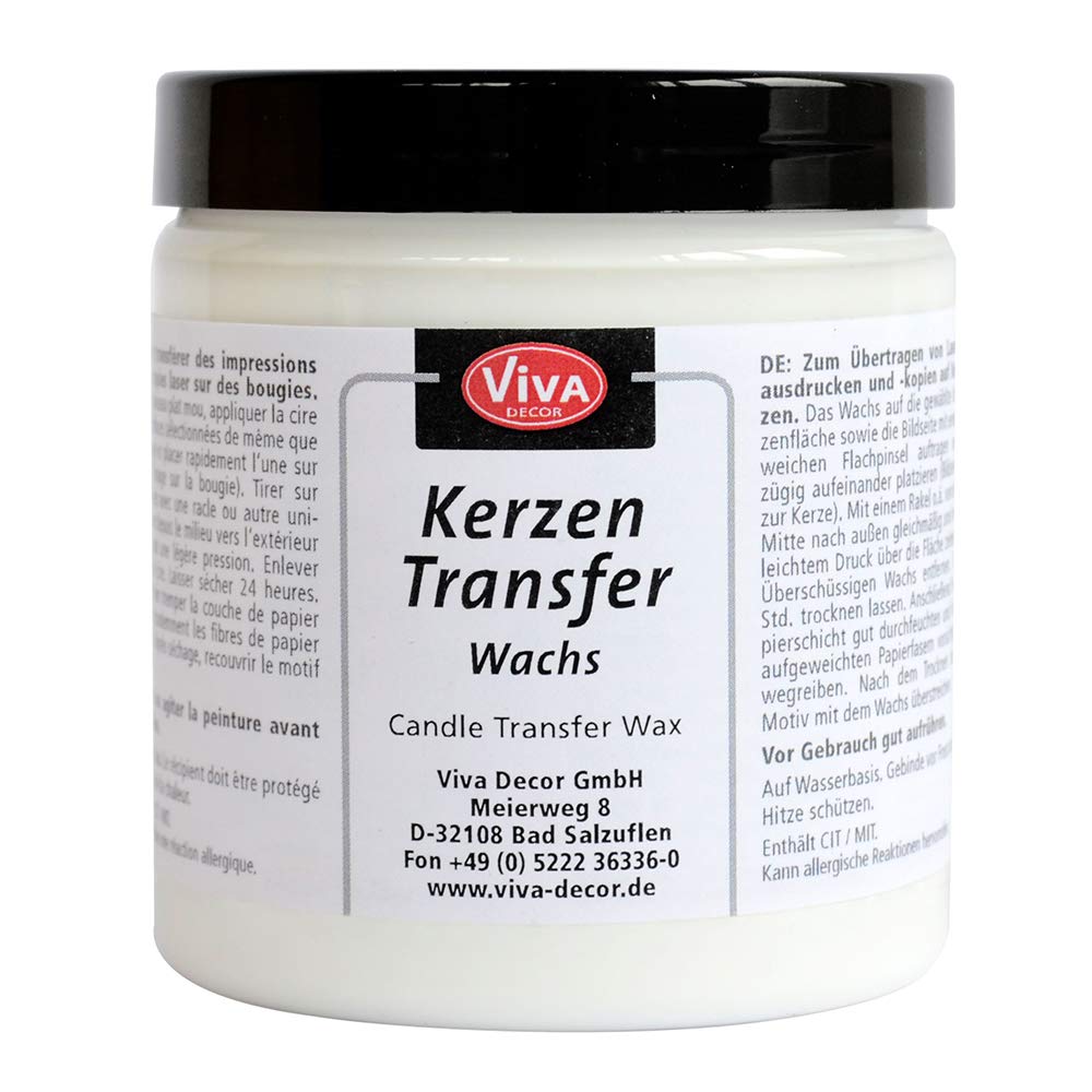 Viva Decor Candle Transfer Wax, Synthetic Material, White, 7 x 7 x 8 cm