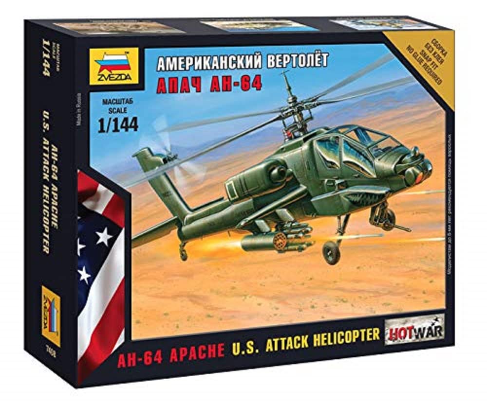 Zvezda 500787408-1:144 AH-64 Apache US Attack Helicopter