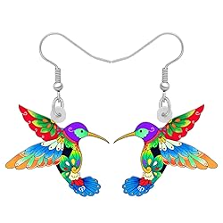 Bonsny Acrylic Drop Dangle Hummingbird Bird