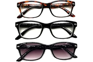b21design Nearsighted Distance Driving Glasses Eyeglasses for Men Women 3-Pack
