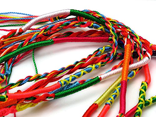 50pcs Wholesae BULK Jewelry lots Colorful Braid Friendship Cords Strand Bracelet