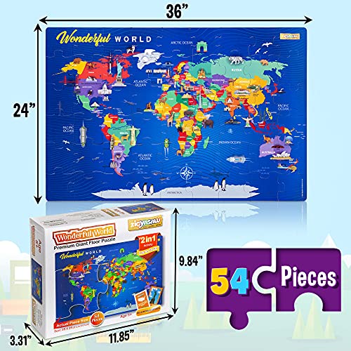 Wonderful World Map Jigsaw Puzzle Jumbo Floor Puzzle from ZiGYASAW