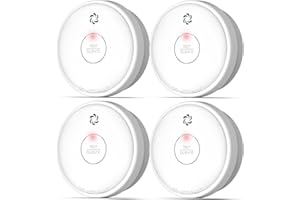 PUTOGESAFE Fire Alarms Smoke Detectors, Smoke Alarm Battery Operated,Fire Alarm with Test Button & Low Battery Signal, Photoelectric Technology Fire Detectors for Bedroom and Home (4 Pack)