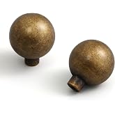YAGU 6 Pack Antique Brass Kitchen Cabinet Knobs 0.9 Inch Round Solid Aged Bronze Dresser Drawer Knob Vintage Brass Furniture Hardware Pulls for Closet Cupboard Wardrobe