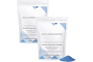 Blue Copper Peptide Soothing Face Mask Powder, Gentle for All Skin Types | Fine, Easy-to-Mix Powder for Hydration, Brightenin