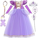 Luzlen Rapunzel Dress for Girls Toddler Purple Princess Costume for Halloween Birthday Party Cosplay
