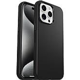 OtterBox iPhone 15 Pro MAX (Only) Symmetry Series Case - BLACK, ultra-sleek, wireless charging compatible, raised edges protect camera & screen (ships in polybag, ideal for business customers)