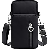 JUMISEE 3-Layers Crossbody Bag Cellphone Pouch Armband Wallet Nylon Smartphone Purse