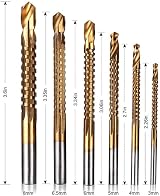 Gasea 6Pcs Drill Bit Set HSS Titanium Coated 3/4/5/6/6.5/8mm 1/4" hex view 3