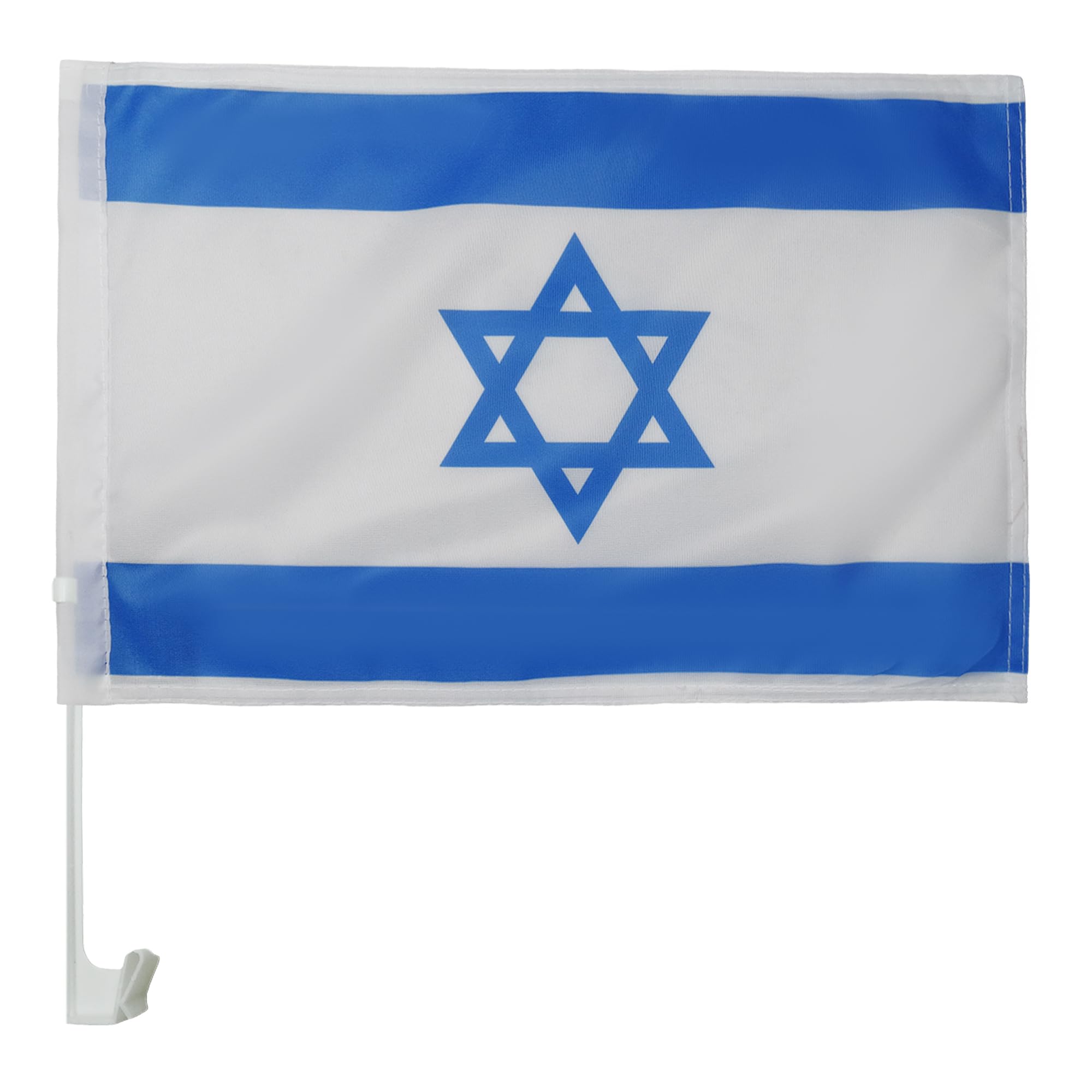 AZ FLAG Israel Car Flag 18'' x 12'' - Israeli - Jewish Car flags 30 x 45cm - Banner 18x12 INCHES PLASTIC STICK — image 1