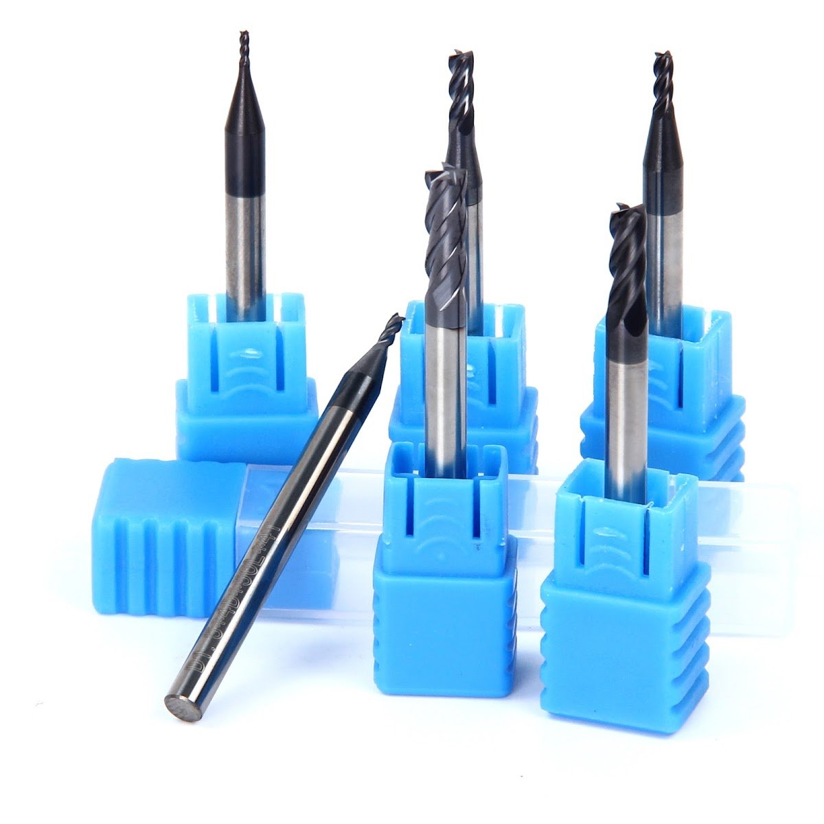 Latinaric 6pcs 1mm 1.5mm 2mm 2.5mm 3.5mm 4mm End Mill Cutters Drill Bits Tools Set 4 Flutes