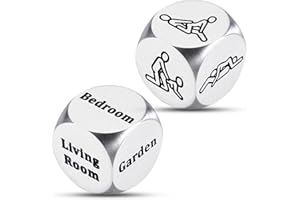 KINMES 2 PCS Dice Valentines Day Gifts for Him Her Anniversary Decision Dice Gifts for Boyfriend Girlfriend Husband Wife Men Women Christmas Night Game Dice for Adults Party Wedding Birthday