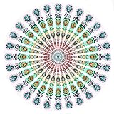 HOT Sale!Beach Hippie Tapestry,Canserin Bohemian Round Towel Yoga Mat (White)