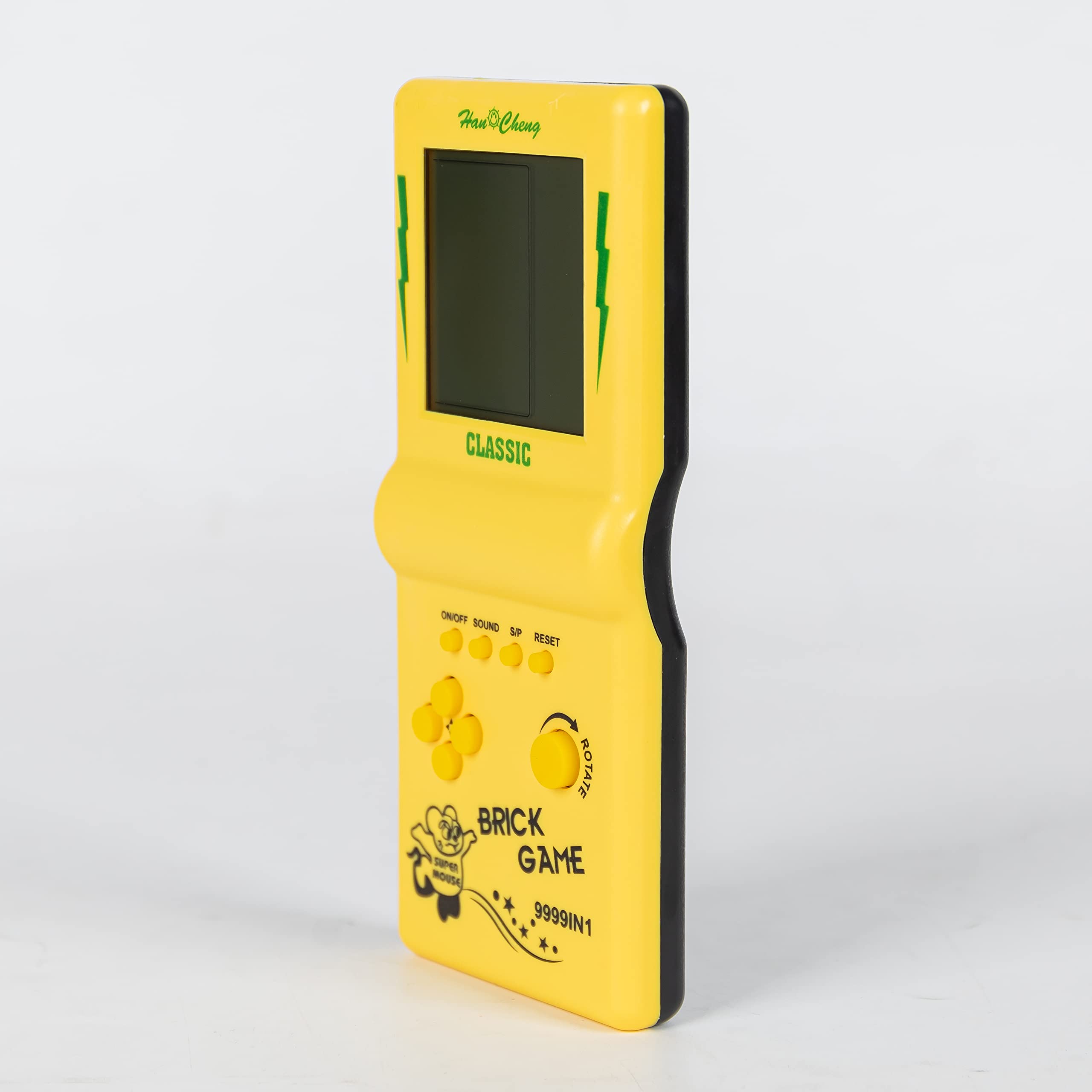 Retro Handheld Game Console,Brick Game Console,3.5-inch Large Screen Yellow Tank/Racing/Building Block Game,Built-in 23 Games