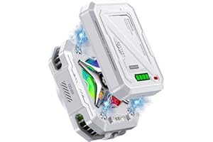 TILLMANER Magnetic Phone Cooler with Rechargeable Battery, LED Cooling Fan with Semiconductor Cooling,Phone Cooler with Power Display, Suitable for Phone Gaming Enthusiasts, Live Broadcast Crowd Network (white)