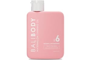 Bali Body Watermelon Tanning Oil SPF 6 | Infused with Natural Oil | Fruity Scent Summer Essential for Golden Deep Glow | Vegan, Cruelty Free (100ml/3.4 fl oz)
