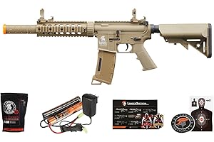 Lancer Tactical Gen 2 New Wave M4 SD Carbine Nylon Polymer Airsoft AEG Gun w/High Speed MidCap Magazine, Battery, Charger & 1000 Rounds BBS Included