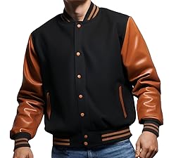 Black Varsity Jacket - Mens Letterman Mustard