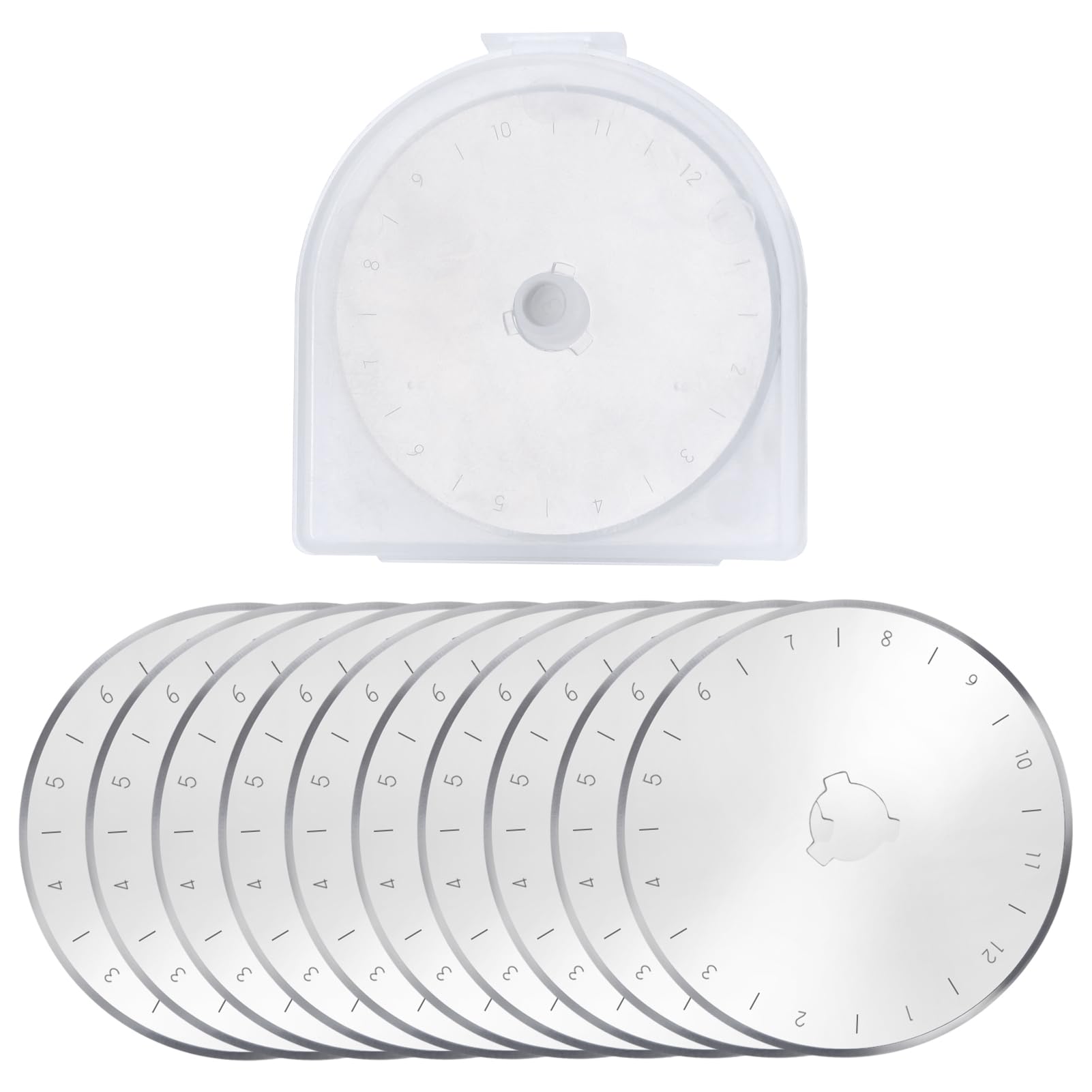 LEONTOOL 60MM Rotary Cutter Blades, 10 Pack Fabric Cutter Wheel, SK5 Sharp Replacement Rotary Blade Refill for Fiskars, Olfa, Quilting Scrapbooking Sewing Art Crafts Fabric Paper Leather Cutting Tool