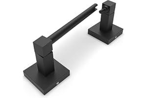 Ruacq Toilet Paper Holder Matte Black Double Post Pivoting Square Tissue Holders Roll Holder Hangers Toilet Paper Stand Stain