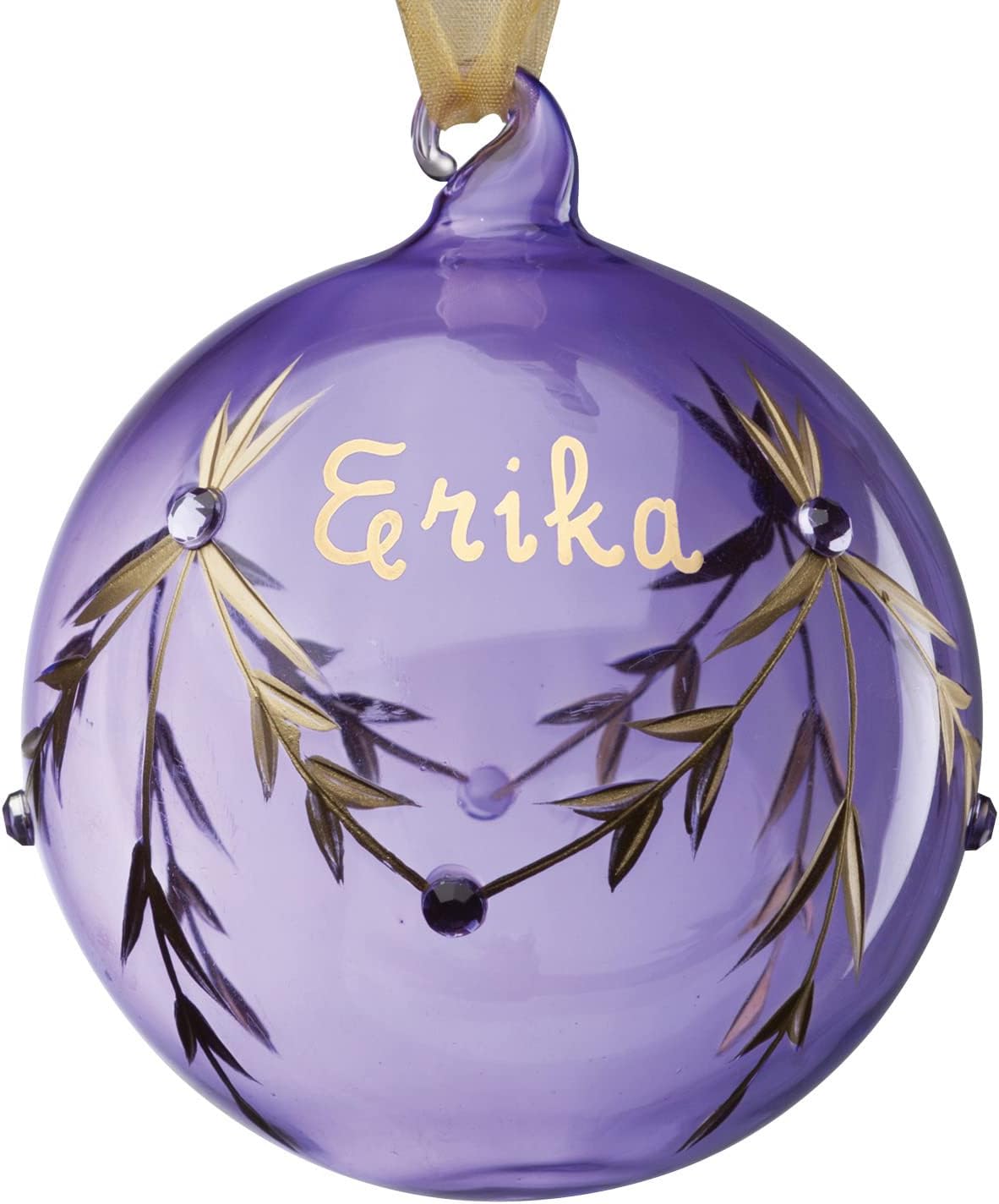 Ornaments - Personalized Planet Glass Birthstone Christmas Ball Ornament with Custome Name Hand Painted | June - Purple Alexandrite