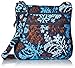 Vera Bradley Women's Cotton Triple Zip Hipster Crossbody Purse, Java Floral, One Size
