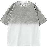 Arssm Mens Oversized Washed T Shirts Gradient Vintage Loose Fit Short Sleeve Baggy Shirts Pump Covers Gym Unisex Tops