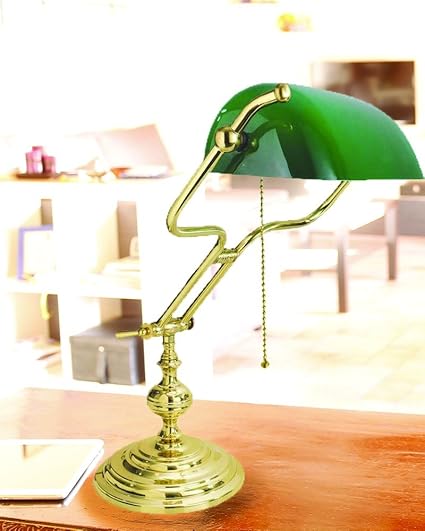 lampara verde de escritorio biblioteca