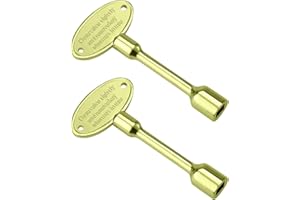 Opzour 2 Packs Universal Gas Valve Key Fit 1/4" and 5/16" Gas Valve Stems, Replacement Gas Key for Gas Fire Pits and Fireplaces Turn Ball Valve, Polished Gold