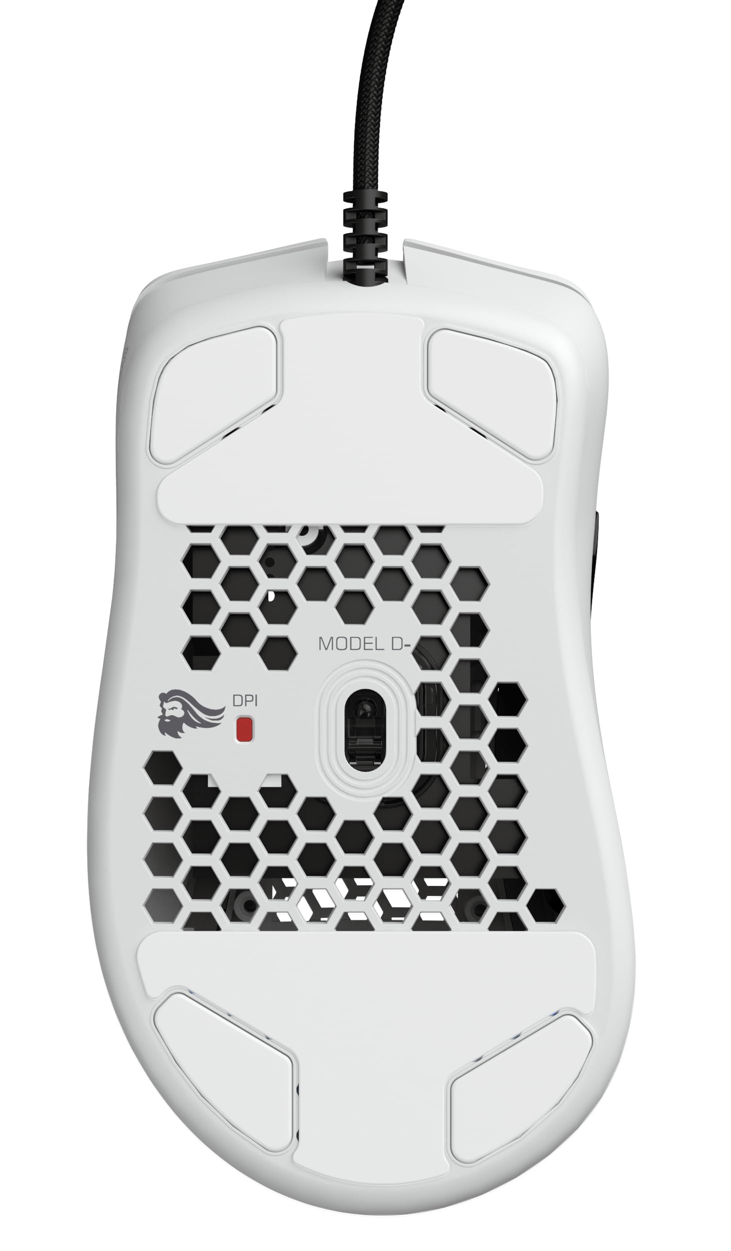 Glorious Gaming Model D- (Minus) Wired Gaming Mouse – superleichtes Wabendesign mit 61 g, RGB-Beleuchtung, ergonomisch, Pixart 3360 Sensor, Omron-Schaltern, PTFE-Füße, 6 Tasten – Glänzend Weiß 6