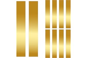 Glarks 10pcs L x W x T 5.9 x 0.98 x 0.002’’ Rectangular Brass Shim Stock Assortment, Brasses Strips Metal Shims Brass Sheet, 