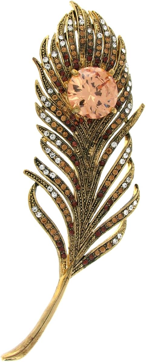 IMINI Flamingo Brosche Rosa | CZ-Kristall Feder Anstecknadel | Damen Schmuck Accessoire